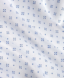 David Donahue White & Blue Neat Print Dress Shirt