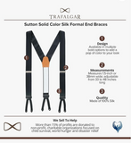 Trafalgar Sutton Solid Color Silk Formal Suspenders