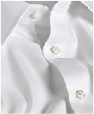 David Donahue White Twill Silk Blend Dress Shirt-Trim