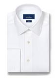 David Donahue Geometric Dobby Formal Shirt-Trim