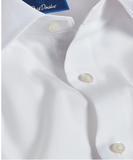 David Donahue White Broadcloth French Cuff Dress Shirt-Trim