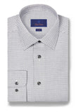 David Donahue Charcoal Micro Check Dress Shirt