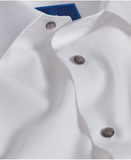 David Donahue Super Fine Twill with Gray Buttons Dress Shirt-Trim