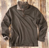 Nicoby HERRINGBONE SUEDE TRIM REVERSIBLE QUARTER ZIP