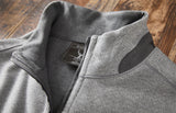 Nicoby HERRINGBONE SUEDE TRIM REVERSIBLE QUARTER ZIP