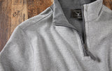 Nicoby HERRINGBONE SUEDE TRIM REVERSIBLE QUARTER ZIP