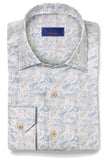 David Donahue Blue & Tan Paisley Print Shirt