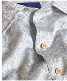 David Donahue Blue & Tan Paisley Print Shirt