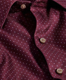 David Donahue Merlot Micro Print Sport Shirt
