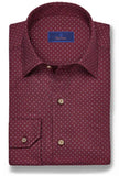David Donahue Merlot Micro Print Sport Shirt