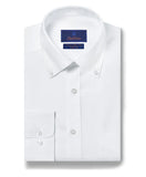 David Donahue White Pinpoint Oxford Non-Iron Dress Shirt