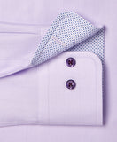 David Donahue Lilac Contrast Herringbone Solid Dress Shirt