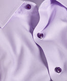 David Donahue Lilac Contrast Herringbone Solid Dress Shirt