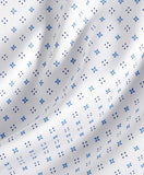David Donahue White & Blue Neat Diamond Print Dress Shirt