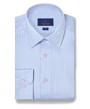 David Donahue Sky & Lilac Textured Twill Dress Shirt