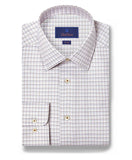 David Donahue Dune & Multi Twill Check Dress Shirt