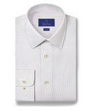 David Donahue White & Dune Dobby Check Dress Shirt
