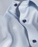 David Donahue White & Navy Geometric Print Dress Shirt