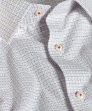 David Donahue White & Pumpkin Dobby Check Dress Shirt