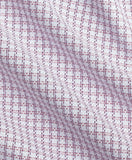 David Donahue White & Merlot Textured Check Dress Shirt