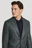 Jack Victor McAllen Olive and Brown Plaid Blazer