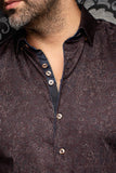 Au Noir Stretch Shirt | JARRICK, TOBACCO