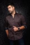 Au Noir Stretch Shirt | JARRICK, TOBACCO