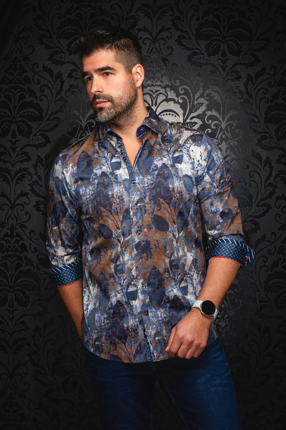 AU NOIR | SHIRT | JASPER, Blue Brown