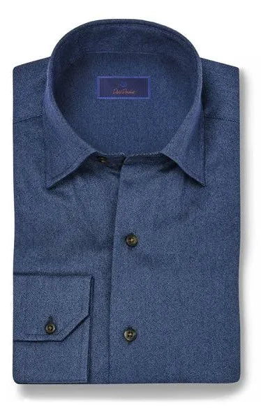 David Donahue Blue Knit Shirt