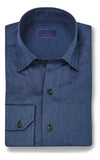 David Donahue Navy Tonal Print Sport Shirt