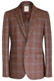 ARISTO MODERN SOFT SPORT COAT, BRICK/BLUE PLAID