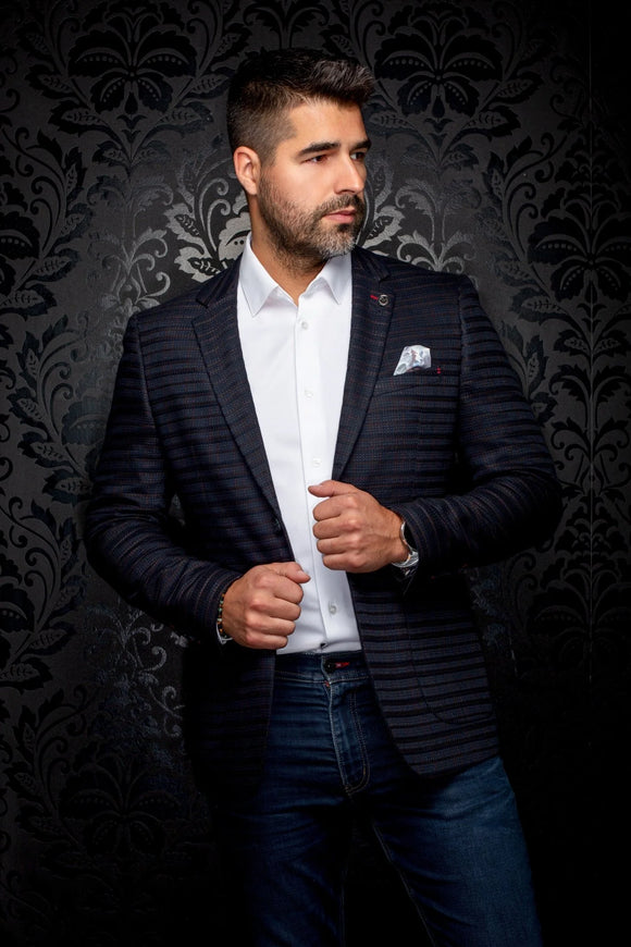 AU NOIR Blazer | ELBA, Navy Brown