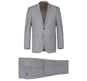 Renoir 508-5 Men's Grey 2-Piece Notch Lapel Wool Suit