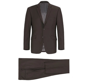 Renoir 201-5 Men's Brown 2-Piece Notch Lapel Suit