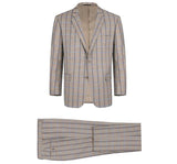 Men's Classic Fit Two Piece Stretch Plaid Dress Suit - Savile Lane