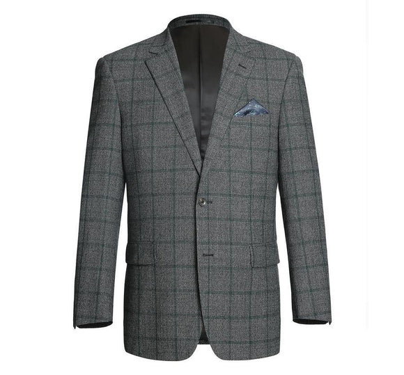 Men's Classic Fit Plaid Blazer Wool Blend Sport Coat - Savile Lane