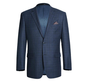 Men's Classic Fit Plaid Blazer 100% Wool Sport Coat - Savile Lane