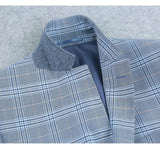 Men's 2-Piece Slim Fit Notch Lapel Stretch Windowpane Suit - Savile Lane