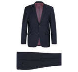 Renoir 508-2 Men's Dark Navy 2-Piece Notch Lapel Wool Suit
