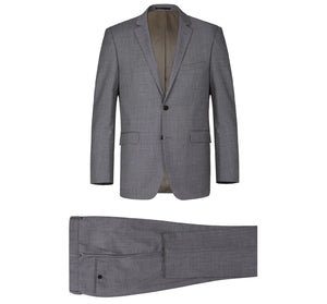 Renoir 508-3 Men's Dark Grey 2-Piece Notch Lapel Wool Suit