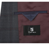 Men's Two Piece Classic Fit 100% Wool Windowpane Check Dress Suit - Savile Lane