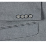 Renoir 2110-2 Men's Solid Stretch Grey 2-Piece Notch Lapel Suit