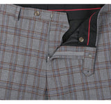 Men's Two Piece Slim Fit Stretch Windowpane Check Dress Suit - Savile Lane