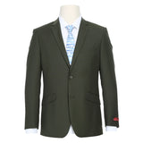 Renoir 201-10 Men's Olive 2-Piece Notch Lapel Suit