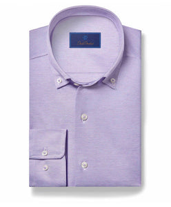 David Donahue Lilac Oxford Knit Shirt
