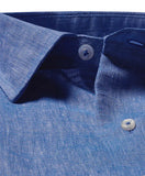 David Donahue Cobalt Linen Shirt