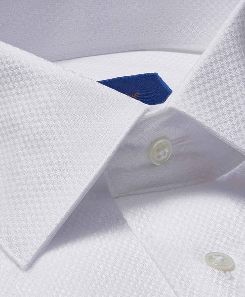 David Donahue Dobby Weave French Cuff Formal Shirt