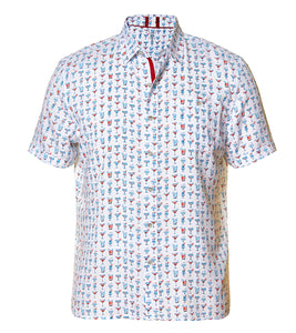 Nicoby Happy Hour Peached Finished Print Button Down Style