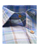 David Donahue Sage & Blue Plaid Linen Shirt