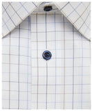 White/Blue Tattersall Non-Iron Dress Shirt - Savile Lane